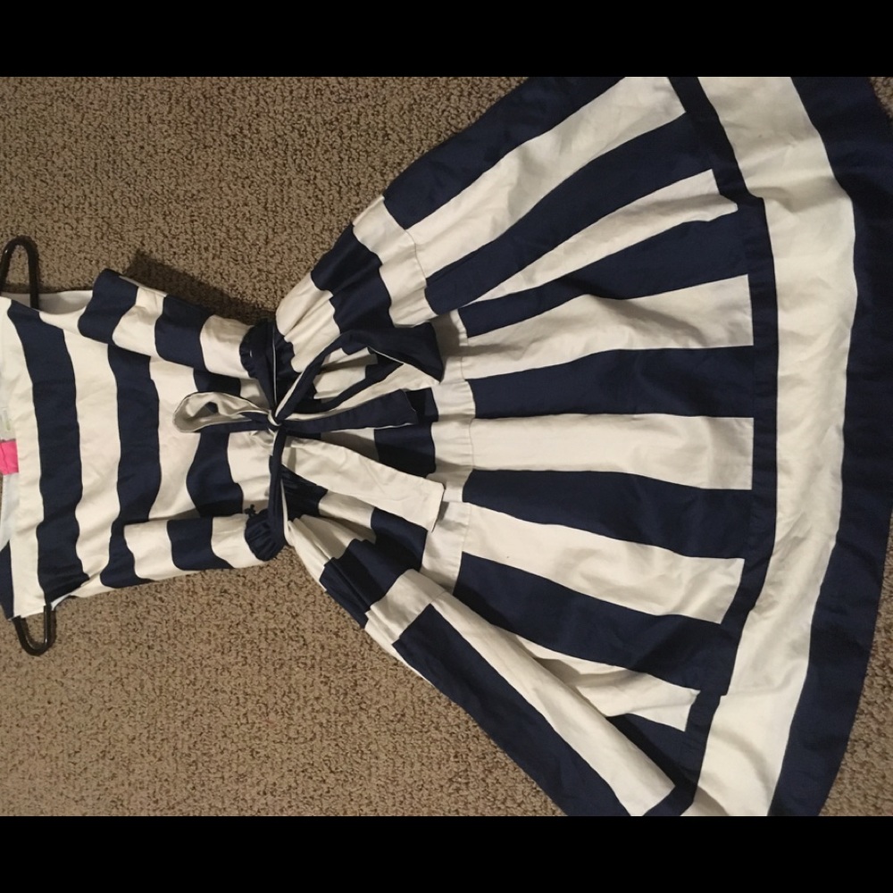 Beautiful jcrew navy blue and white striped dress